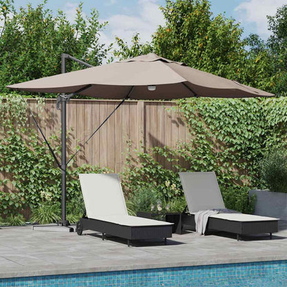 Umbrella Taupe 351 x 250 x 253 cm Polyester and Aluminium