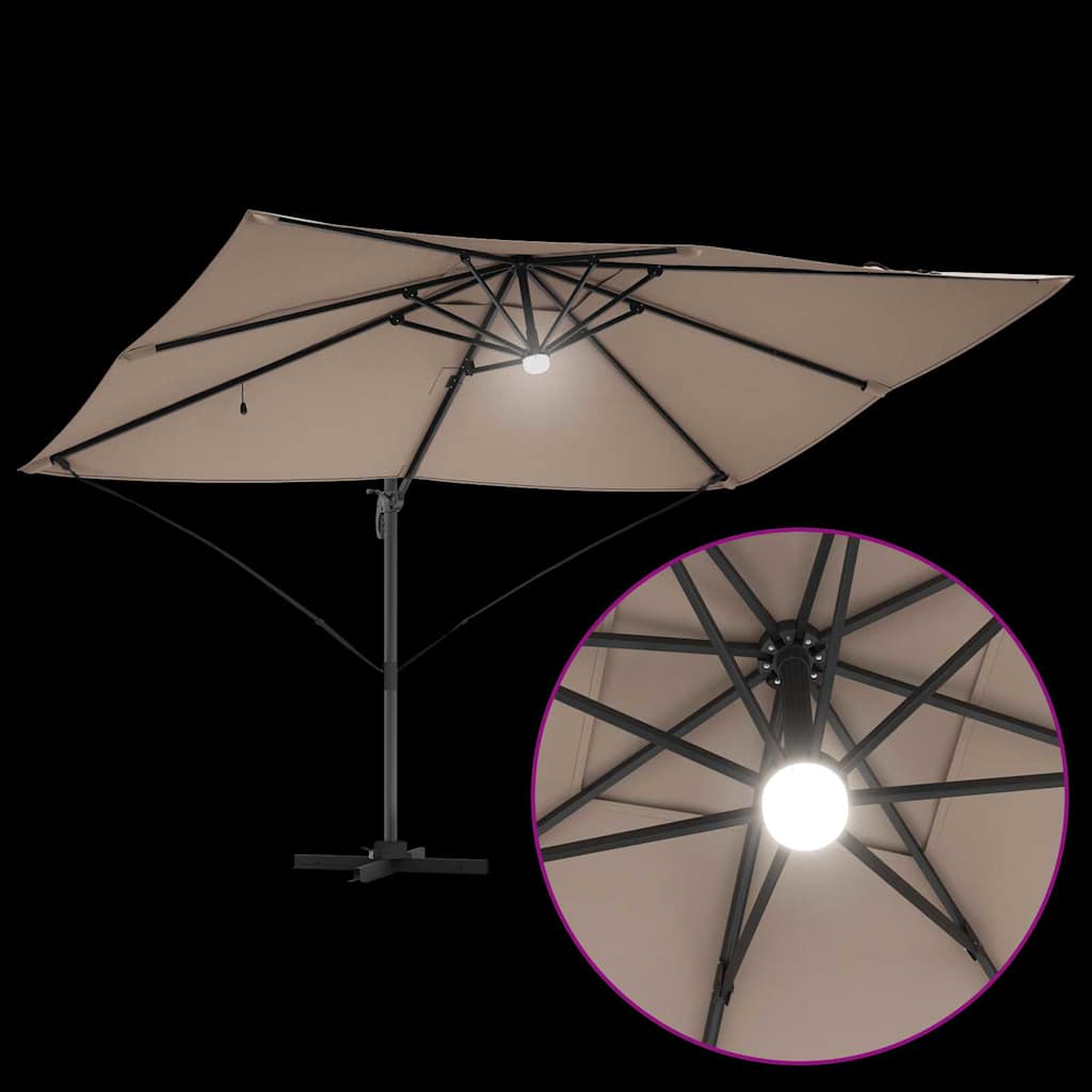 Umbrella Taupe 351 x 250 x 253 cm Polyester and Aluminium