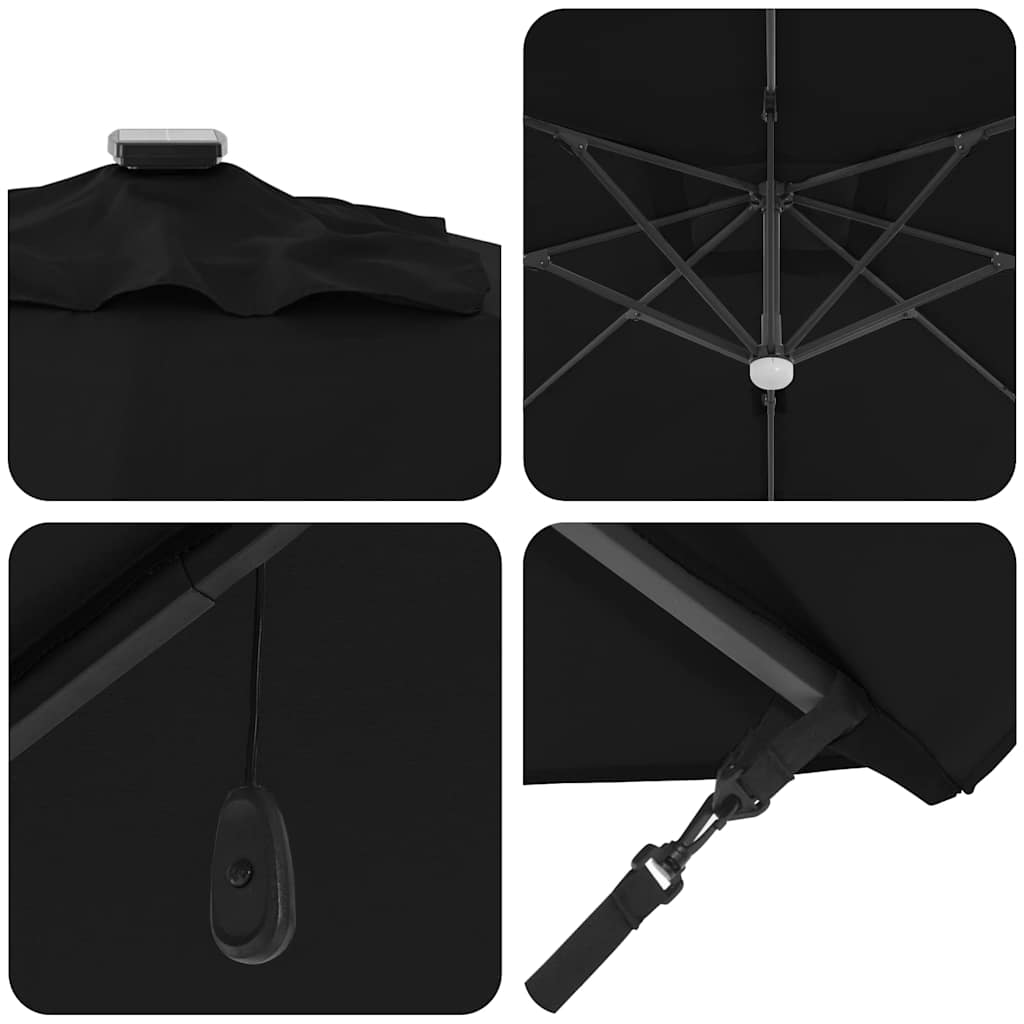 Umbrella Black 351 x 250 x 253 cm Polyester and Aluminium
