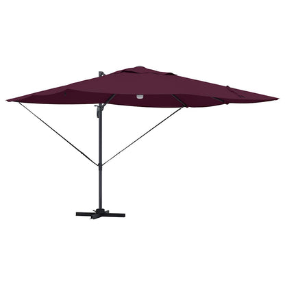 Umbrella with LED Strip Lights Bordeaux Red 351 x 250 x 253 cm