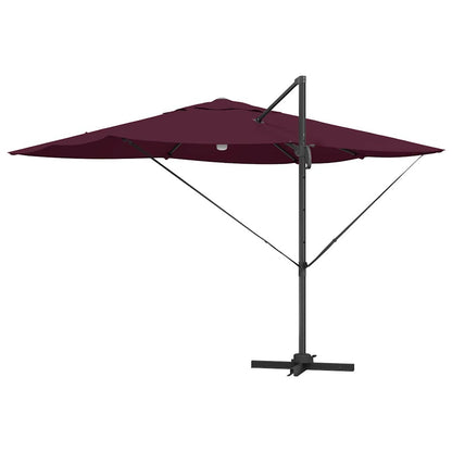 Umbrella with LED Strip Lights Bordeaux Red 351 x 250 x 253 cm