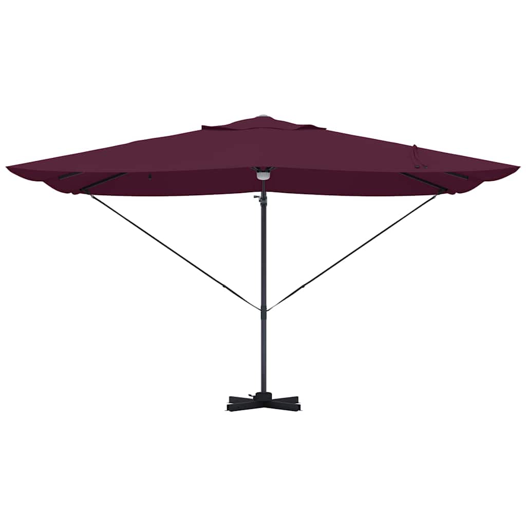 Umbrella with LED Strip Lights Bordeaux Red 351 x 250 x 253 cm
