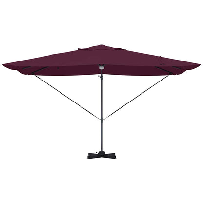 Umbrella with LED Strip Lights Bordeaux Red 351 x 250 x 253 cm