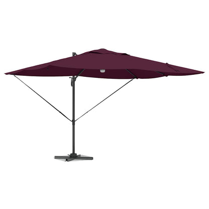 Umbrella with LED Strip Lights Bordeaux Red 351 x 250 x 253 cm