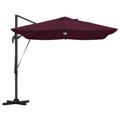Umbrella with LED Strip Lights Bordeaux Red 351 x 250 x 253 cm