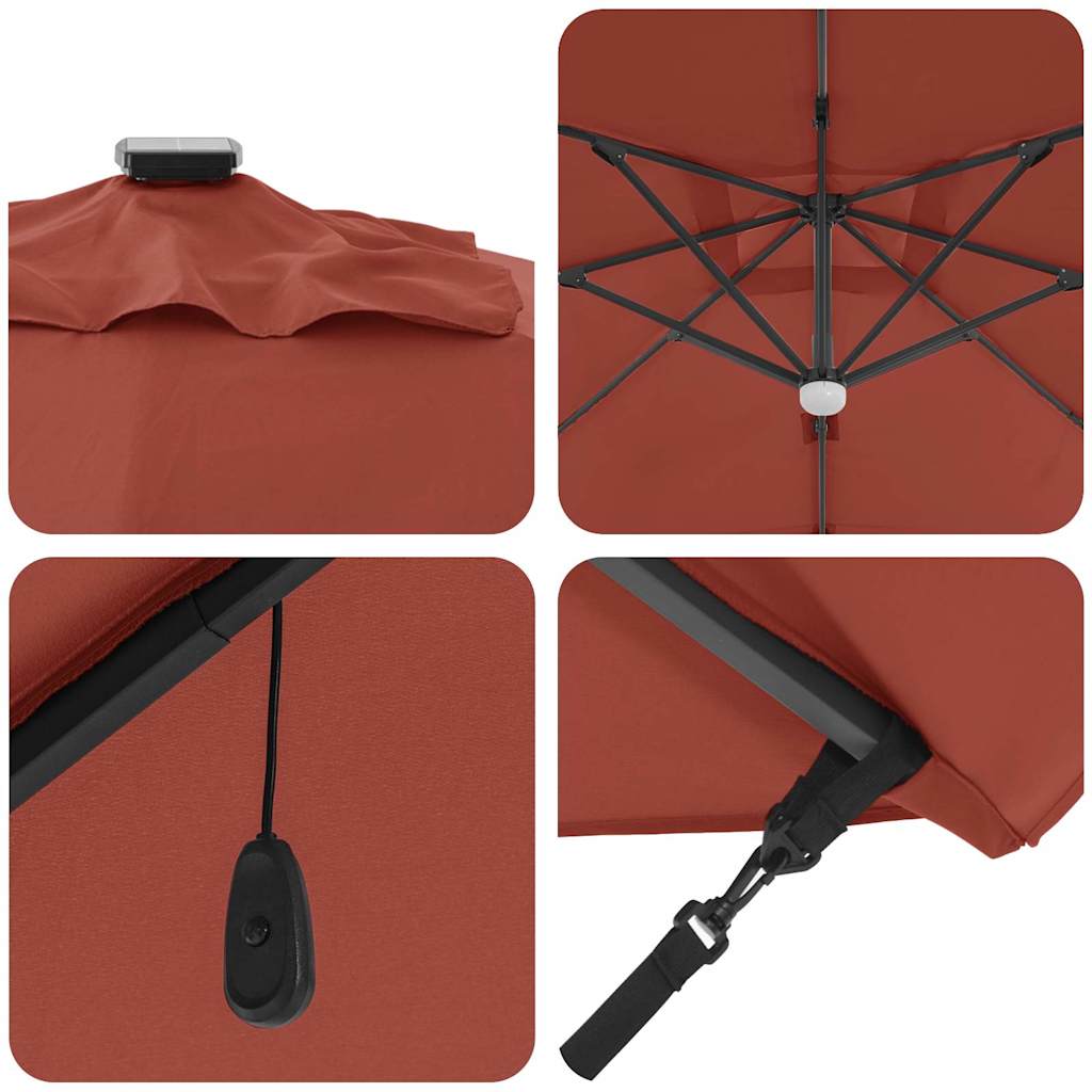 Umbrella Terracotta 351 x 250 x 253 cm Polyester and Aluminium