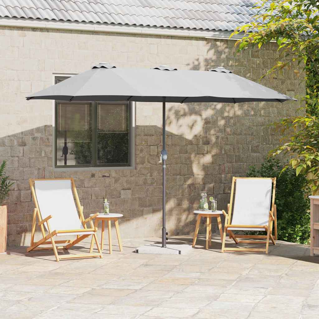 Garden Parasol Sand 370 x 197 x 239 cm Polyester and Aluminium