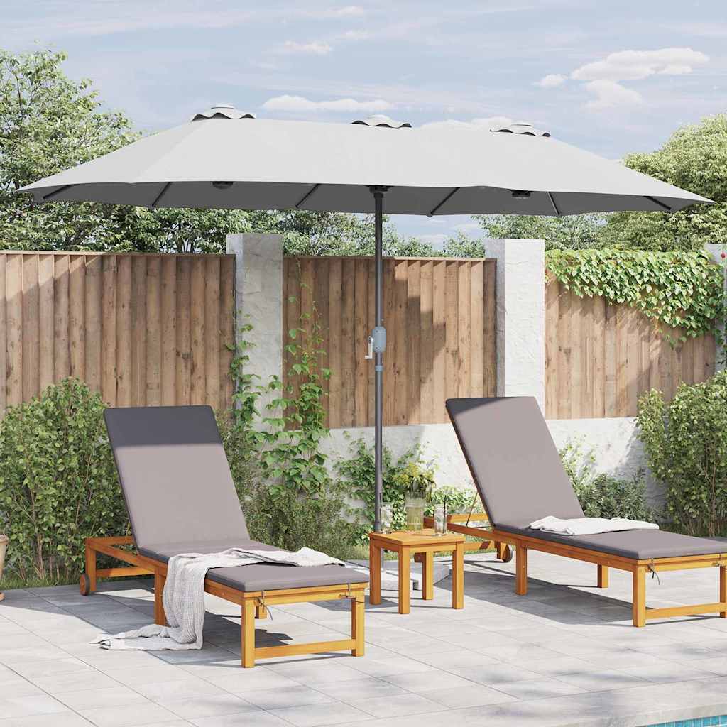Garden Parasol Sand 370 x 197 x 239 cm Polyester and Aluminium