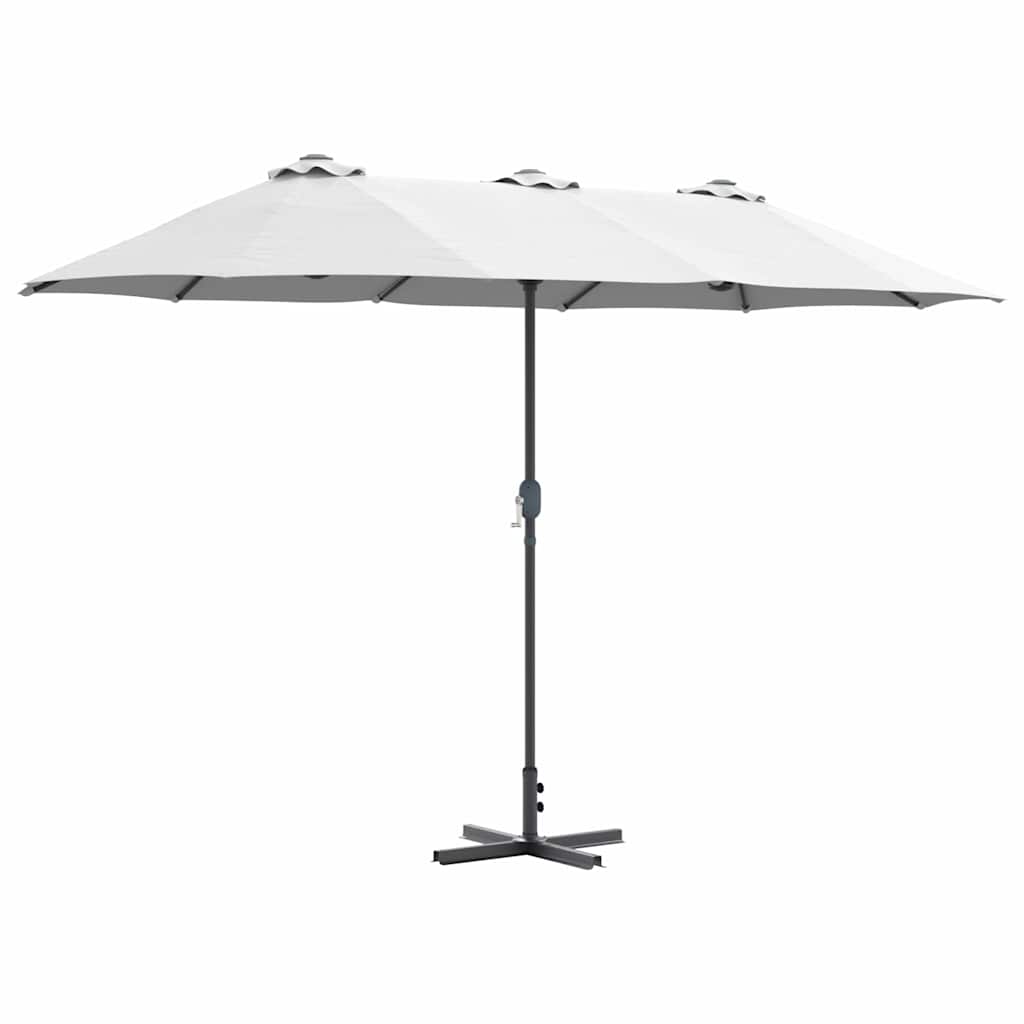 Garden Parasol Sand 370 x 197 x 239 cm Polyester and Aluminium