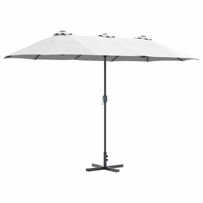 Garden Parasol Sand 370 x 197 x 239 cm Polyester and Aluminium