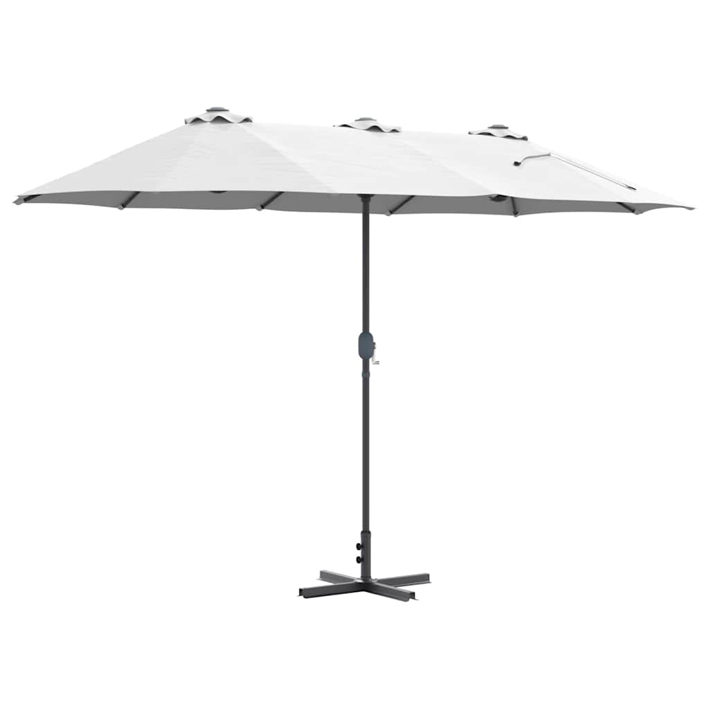 Garden Parasol Sand 370 x 197 x 239 cm Polyester and Aluminium