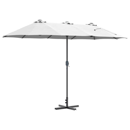 Garden Parasol Sand 370 x 197 x 239 cm Polyester and Aluminium