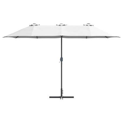Garden Parasol Sand 370 x 197 x 239 cm Polyester and Aluminium