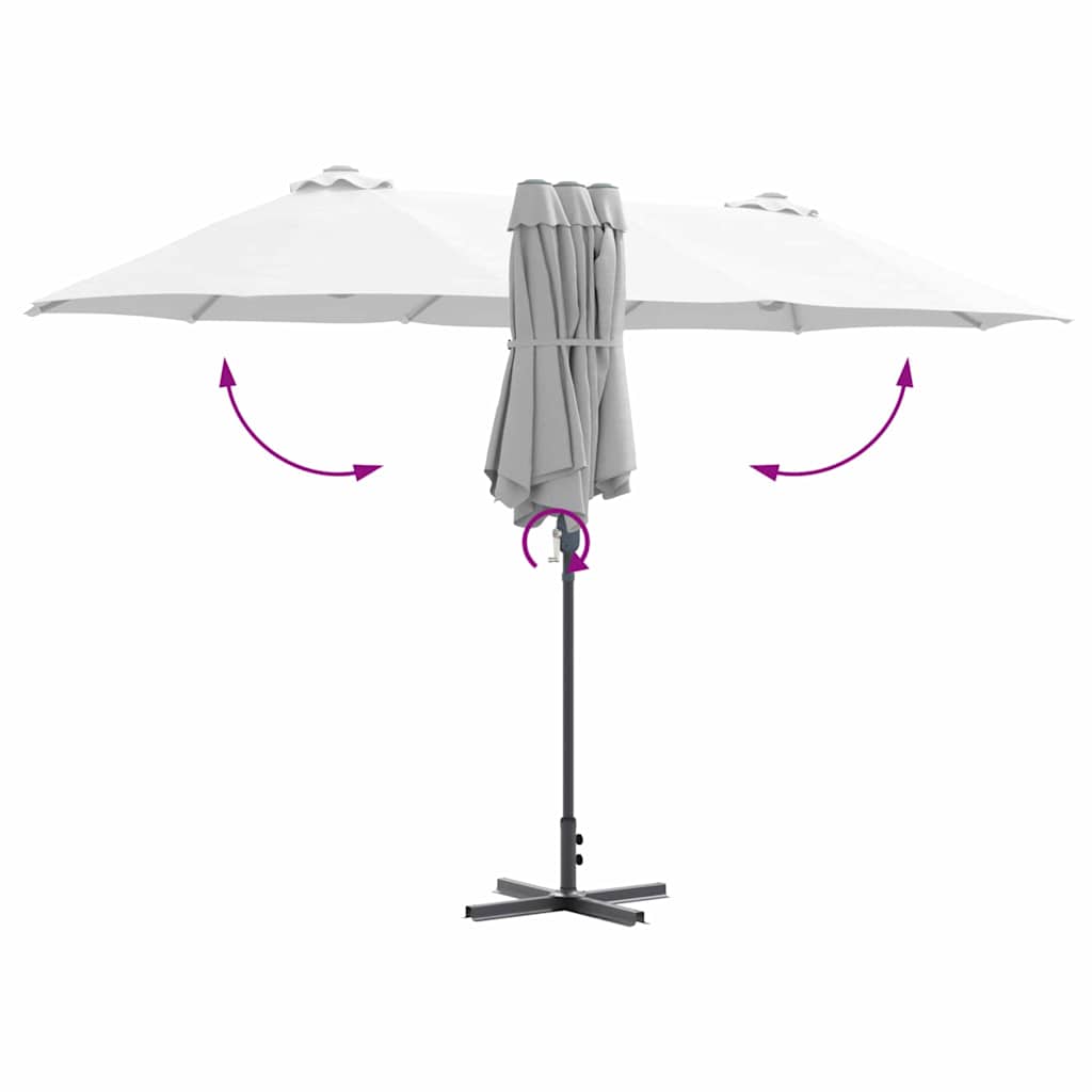 Garden Parasol Sand 370 x 197 x 239 cm Polyester and Aluminium