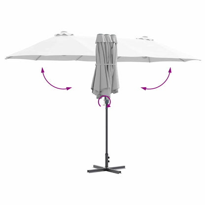 Garden Parasol Sand 370 x 197 x 239 cm Polyester and Aluminium