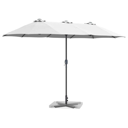 Garden Parasol Sand 370 x 197 x 239 cm Polyester and Aluminium