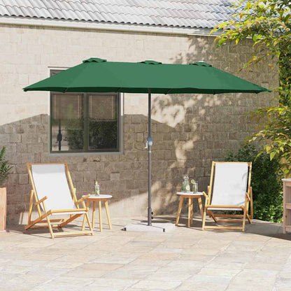 Garden Parasol Green 370 x 197 x 239 cm Polyester and Aluminium