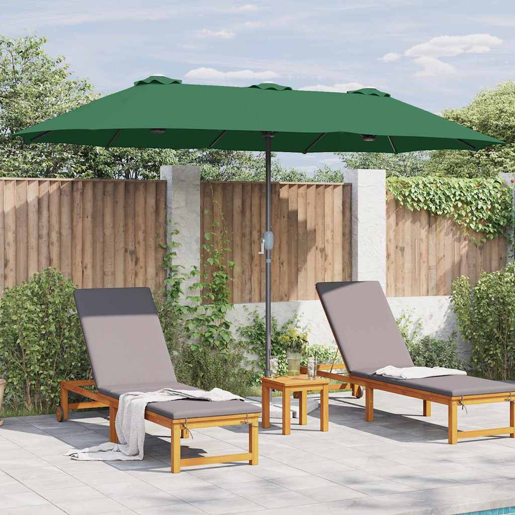 Garden Parasol Green 370 x 197 x 239 cm Polyester and Aluminium