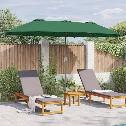 Garden Parasol Green 370 x 197 x 239 cm Polyester and Aluminium