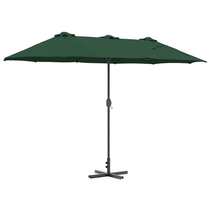 Garden Parasol Green 370 x 197 x 239 cm Polyester and Aluminium