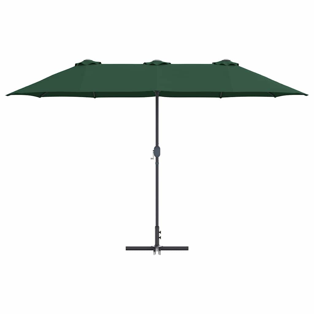 Garden Parasol Green 370 x 197 x 239 cm Polyester and Aluminium