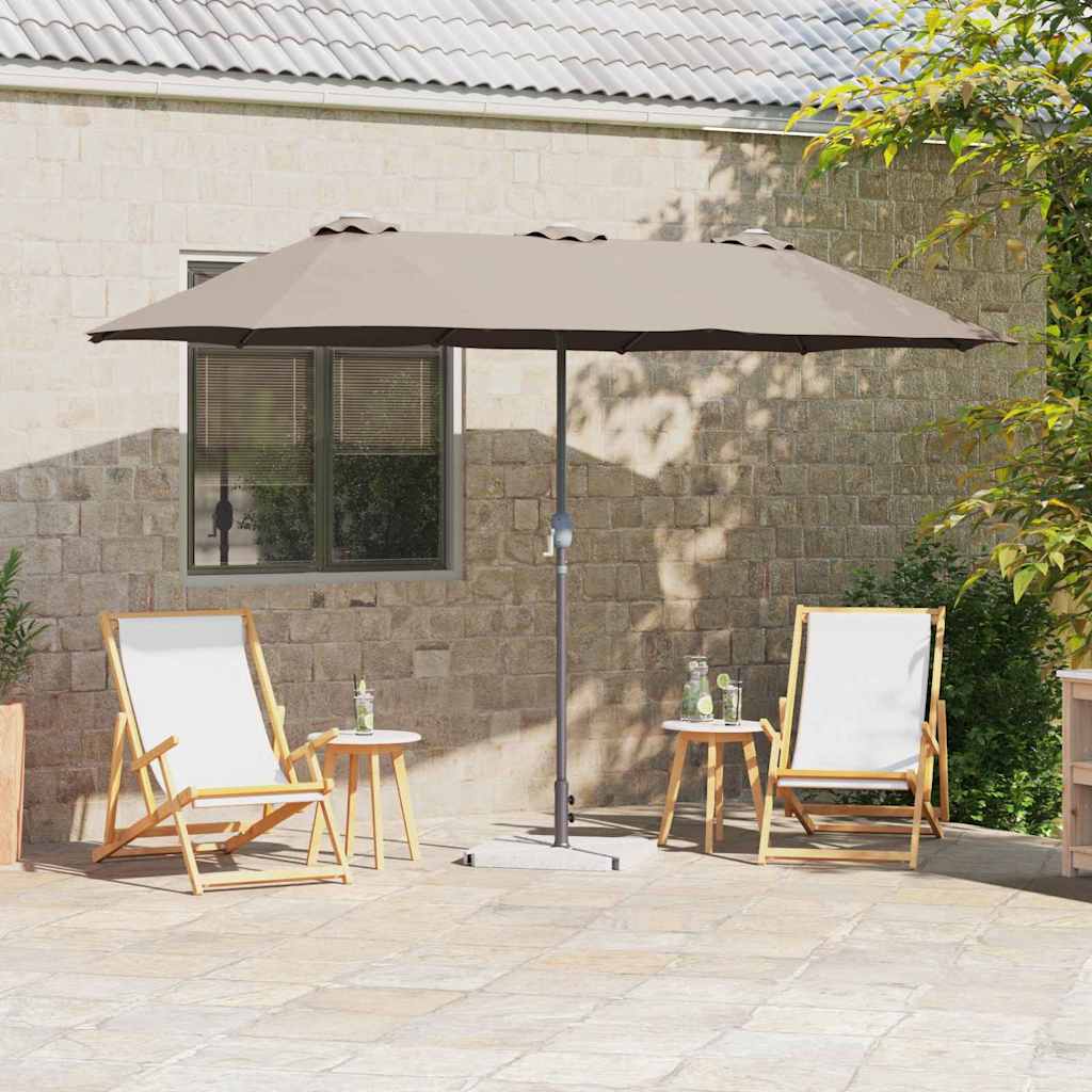 Garden Parasol Taupe 370 x 197 x 239 cm Polyester and Aluminium
