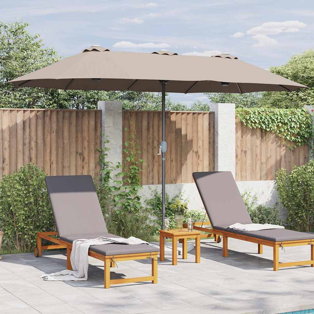 Garden Parasol Taupe 370 x 197 x 239 cm Polyester and Aluminium