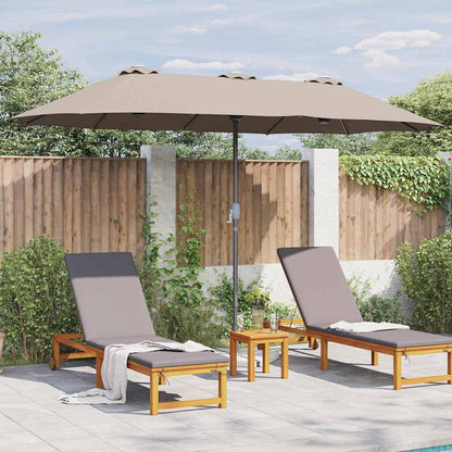 Garden Parasol Taupe 370 x 197 x 239 cm Polyester and Aluminium