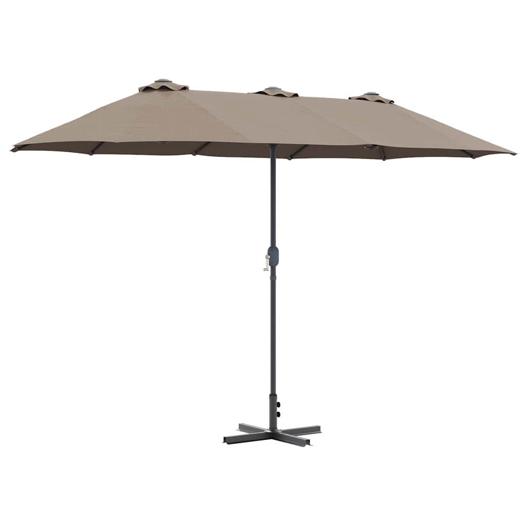 Garden Parasol Taupe 370 x 197 x 239 cm Polyester and Aluminium