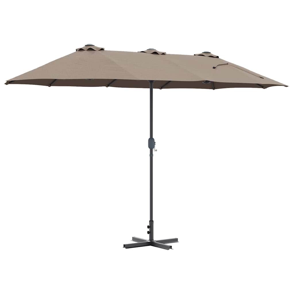 Garden Parasol Taupe 370 x 197 x 239 cm Polyester and Aluminium