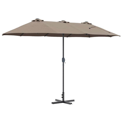 Garden Parasol Taupe 370 x 197 x 239 cm Polyester and Aluminium