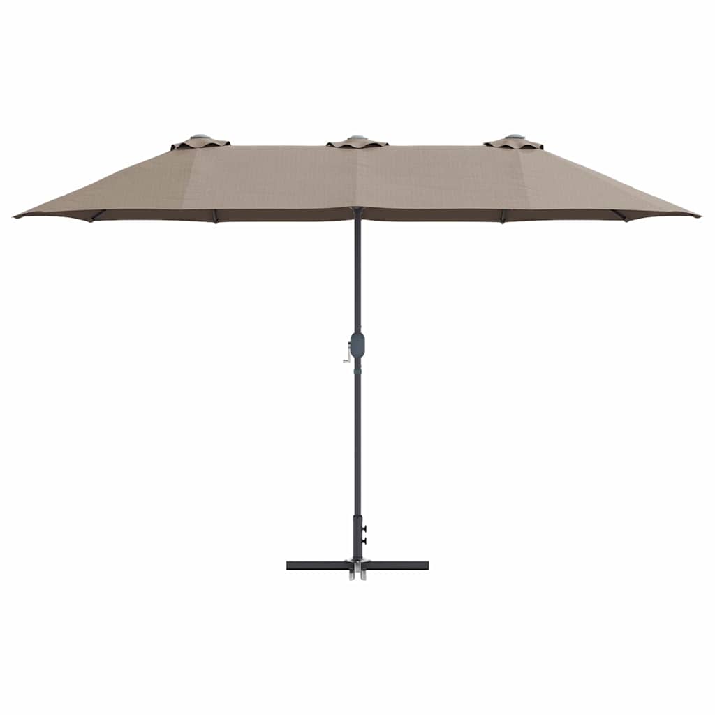 Garden Parasol Taupe 370 x 197 x 239 cm Polyester and Aluminium