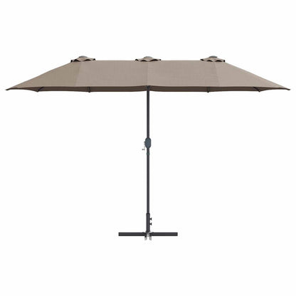Garden Parasol Taupe 370 x 197 x 239 cm Polyester and Aluminium