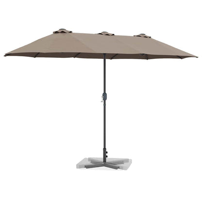 Garden Parasol Taupe 370 x 197 x 239 cm Polyester and Aluminium