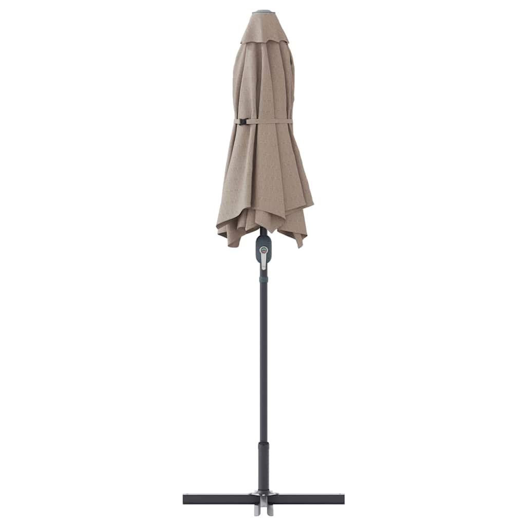 Garden Parasol Taupe 370 x 197 x 239 cm Polyester and Aluminium