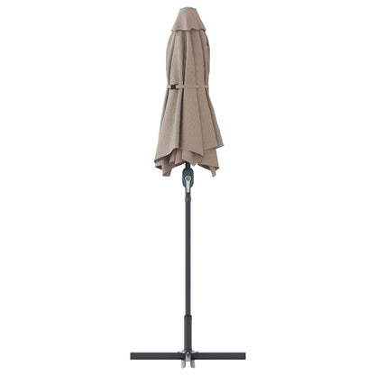 Garden Parasol Taupe 370 x 197 x 239 cm Polyester and Aluminium