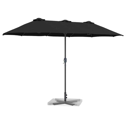 Garden Parasol Black 370 x 197 x 239 cm Polyester and Aluminium