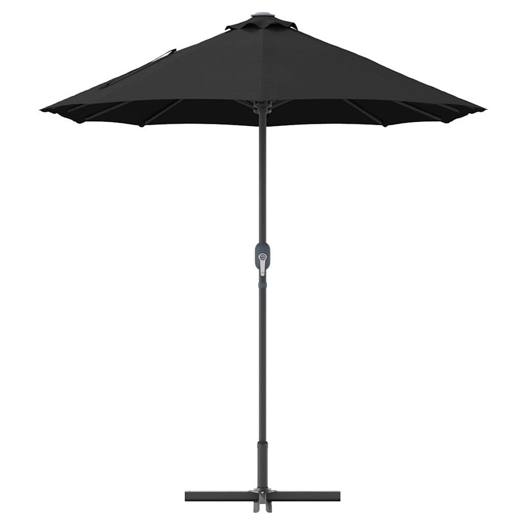 Garden Parasol Black 370 x 197 x 239 cm Polyester and Aluminium