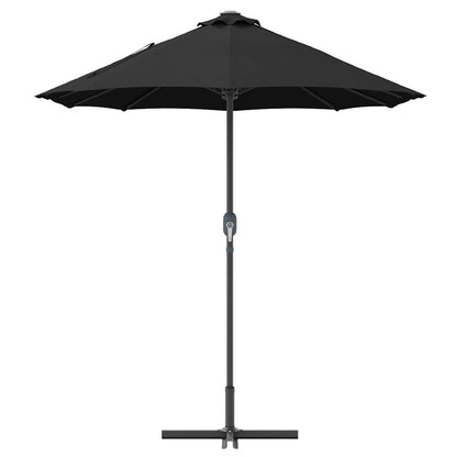 Garden Parasol Black 370 x 197 x 239 cm Polyester and Aluminium