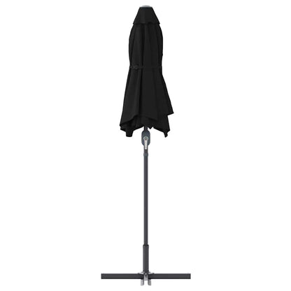 Garden Parasol Black 370 x 197 x 239 cm Polyester and Aluminium