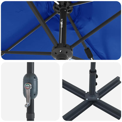 Garden Parasol Azurblau 370 x 197 x 239 cm
