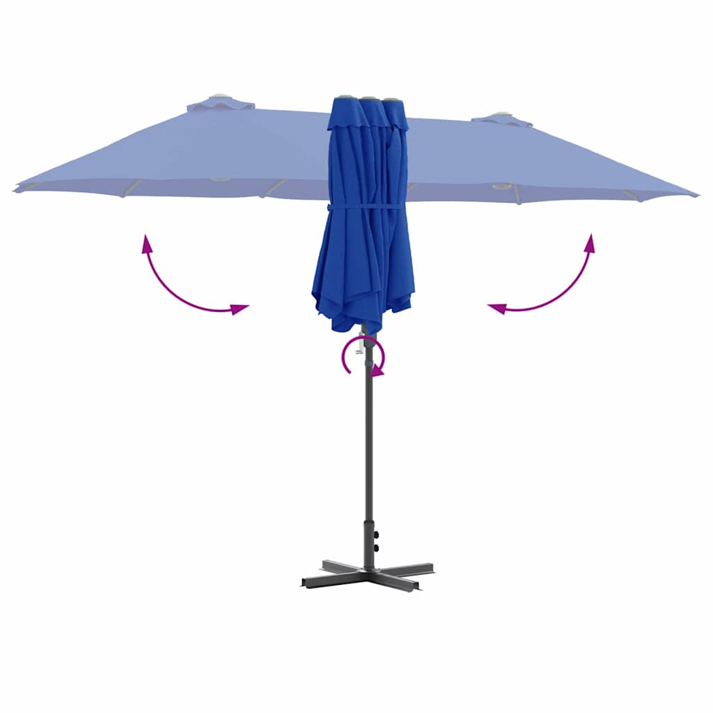 Garden Parasol Azurblau 370 x 197 x 239 cm