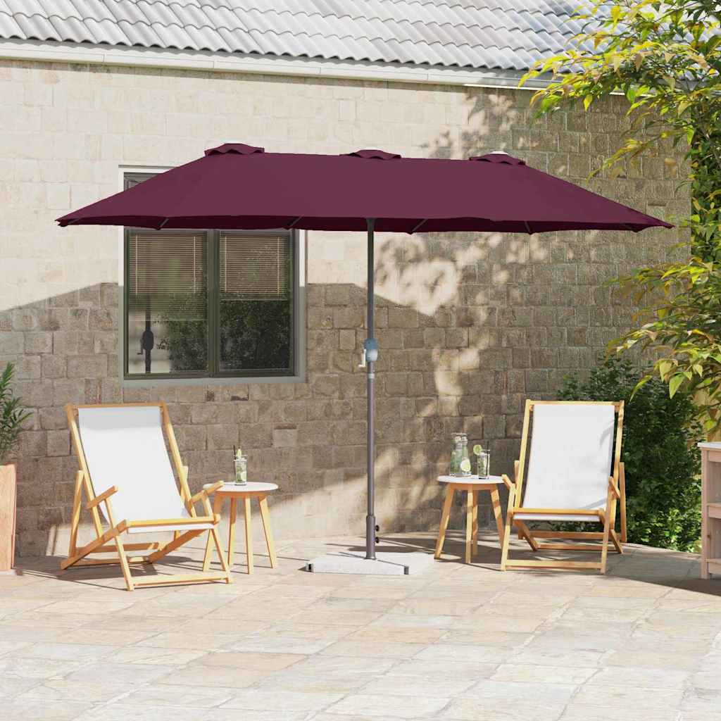 Garden Parasol Bordeaux Red 370 x 197 x 239 cm