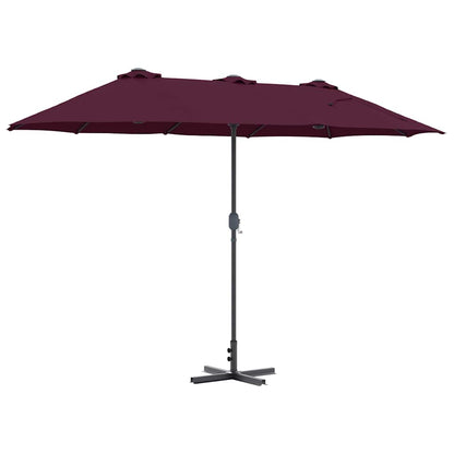 Garden Parasol Bordeaux Red 370 x 197 x 239 cm