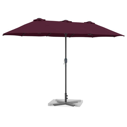 Garden Parasol Bordeaux Red 370 x 197 x 239 cm