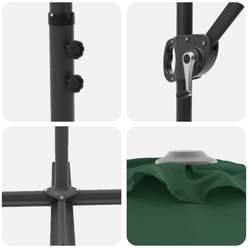 Umbrella Green 372 x 198 x 243 cm Polyester and Aluminium