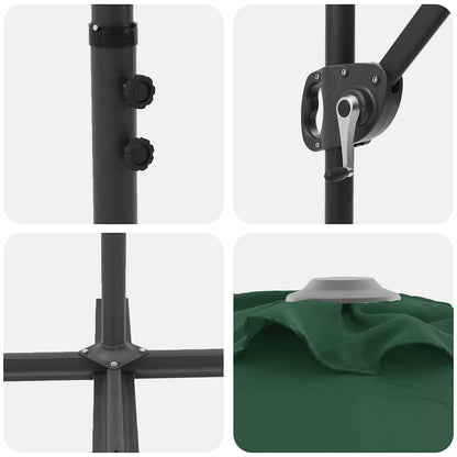 Umbrella Green 372 x 198 x 243 cm Polyester and Aluminium