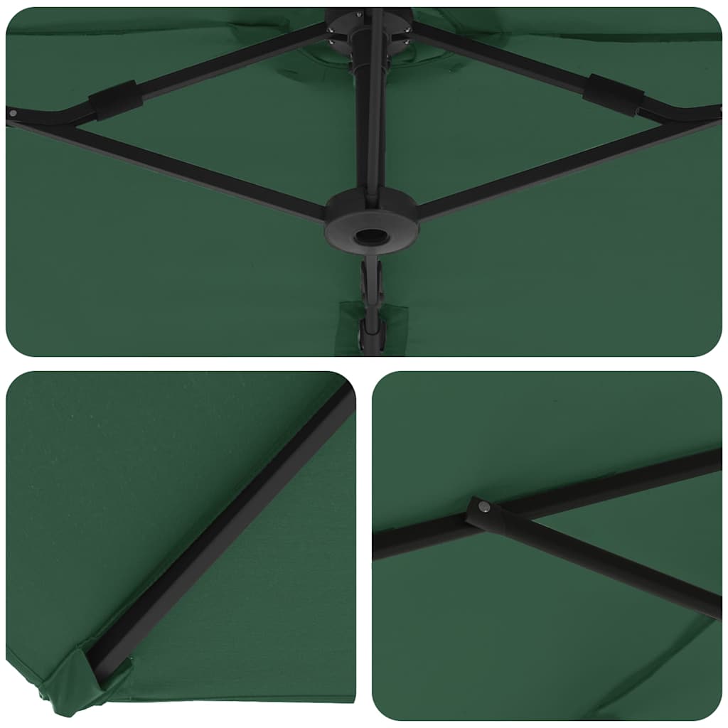 Umbrella Green 372 x 198 x 243 cm Polyester and Aluminium