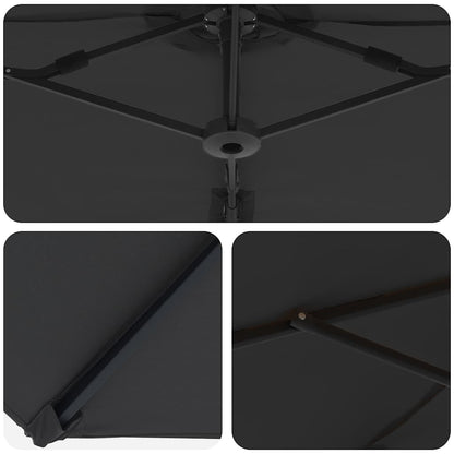 Umbrella Black 372 x 198 x 243 cm Polyester and Aluminium