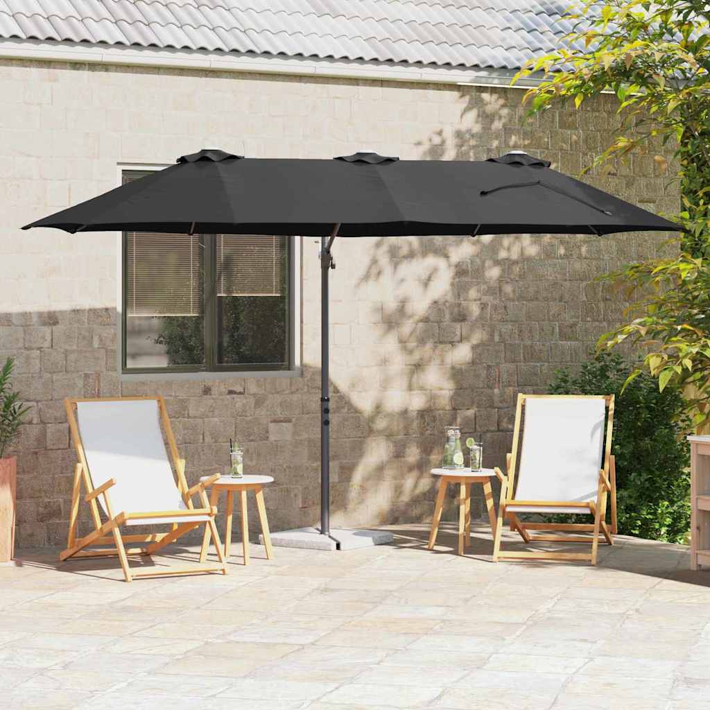 Umbrella Black 372 x 198 x 243 cm Polyester and Aluminium